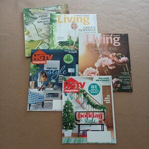 5 pack magazines Real Simple, Martha Stewart, HGTV